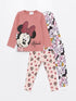 LC Waikiki Crew Neck Long Sleeve Printed Baby Girl Pajama Set